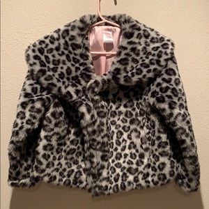 NWOT faux fur leopard print coat